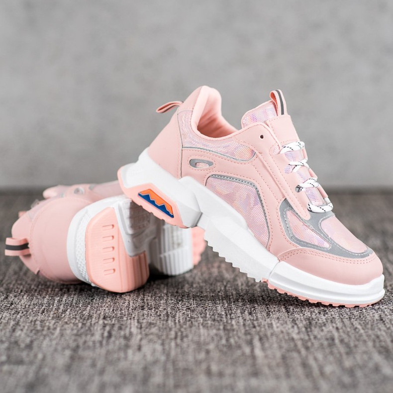 SHELOVET Sportovní tenisky na platformě růžový 1