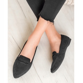 Best Shoes Semišové mokasíny ve špici černý 2