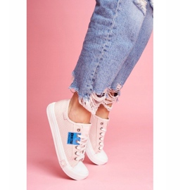 Růžové dámské prolamované tenisky Big StarFF274033 růžový 1