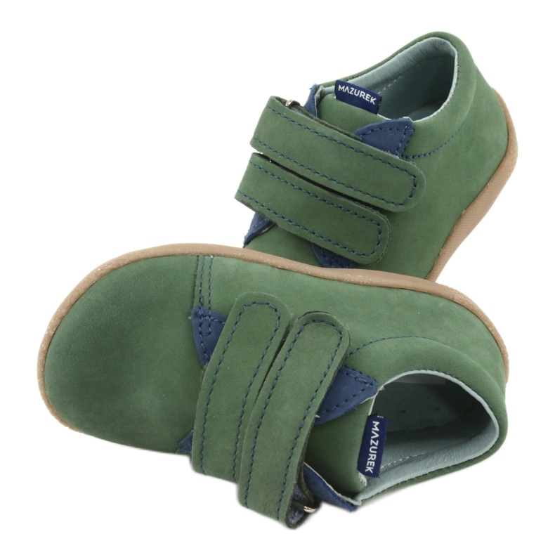Kožená dětská bota pro suchý zip 305 Mazurek zelený 6