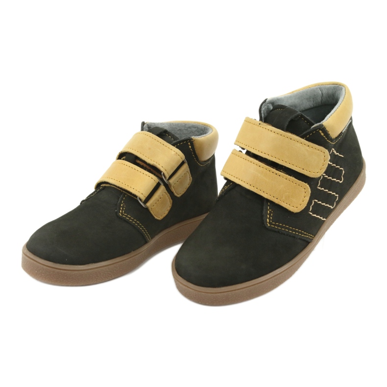 Kožené boty se suchým zipem Mazurek 1341 černá vícebarevný žlutá 3