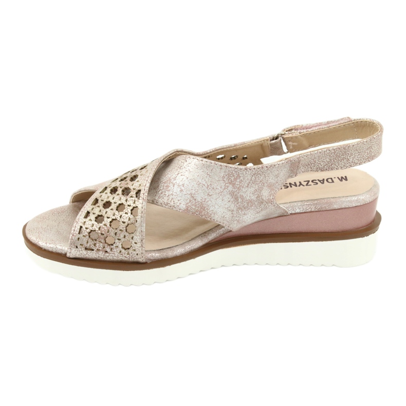 M.Daszyński Metalické růžové sandály Daszyński 1838 růžový šedá 2