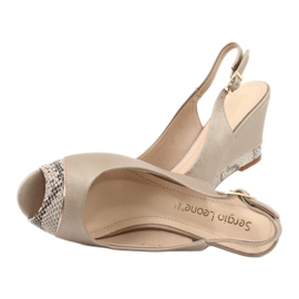 Zlaté capuccino sandály Sergio Leone 777 béžový hnědý zlatý 5