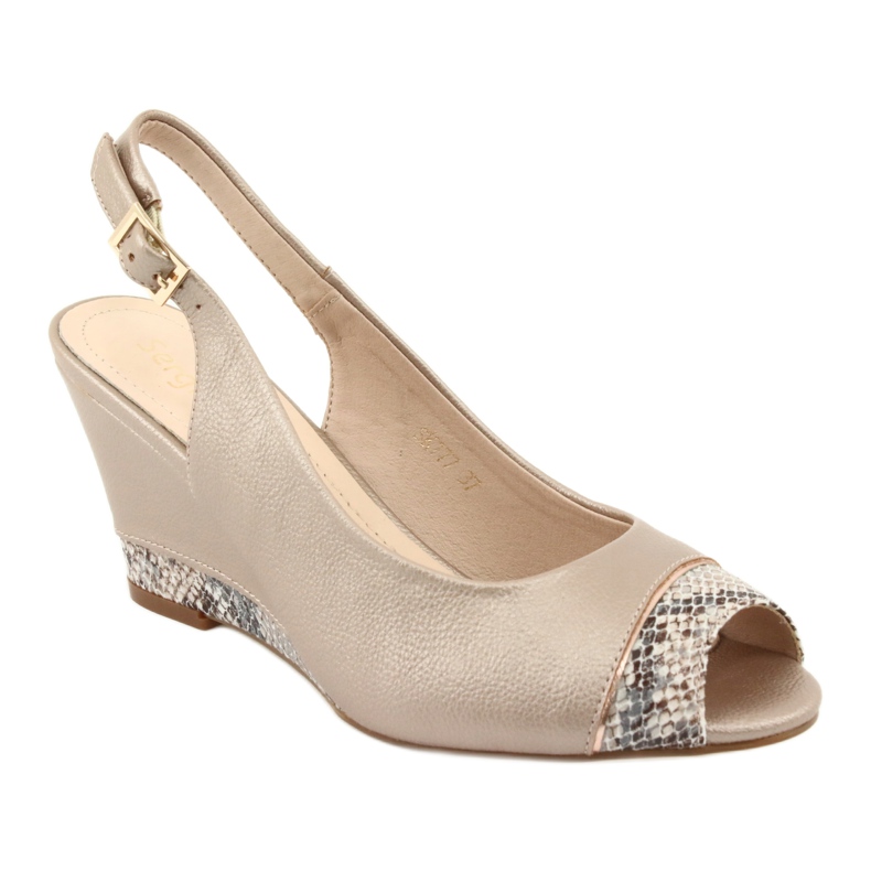 Zlaté capuccino sandály Sergio Leone 777 béžový hnědý zlatý 1