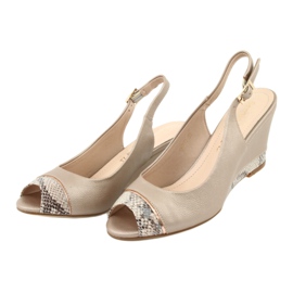 Zlaté capuccino sandály Sergio Leone 777 béžový hnědý zlatý 3