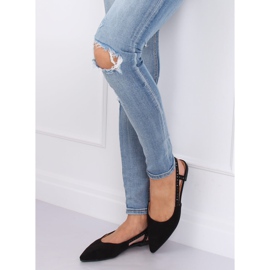 Černé balerínky s otevřenou patou YJ335 Black černá 1