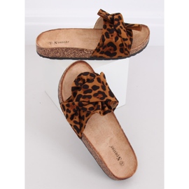 Korkové pantofle s leopardím potiskem CK115P Leopard hnědý 2