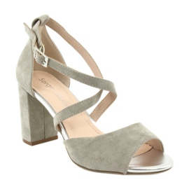 Šedé gladiátorské sandály Sergio Leone SK865 šedá 2