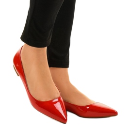 Červeně lakované balerínky MM5018 červené 1