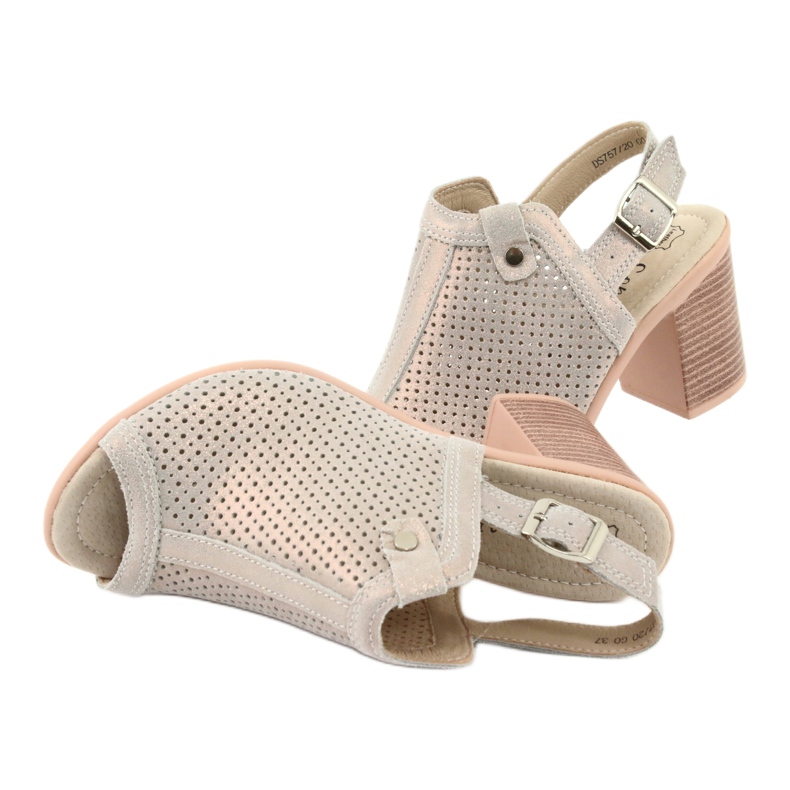 Prolamované sandály béžová / zlatá Filippo DS757 béžový zlatý 5