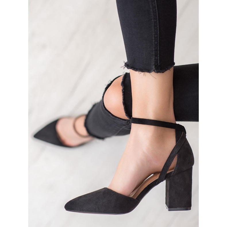 Seastar Stylové semišové lodičky černá 1 Seastar Stylové semišové lodičky černá 1