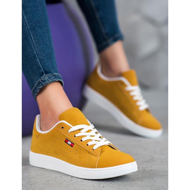 SHELOVET Pohodlné boty z ekologické kůže žlutá 1