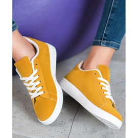 SHELOVET Pohodlné boty z ekologické kůže žlutá 2