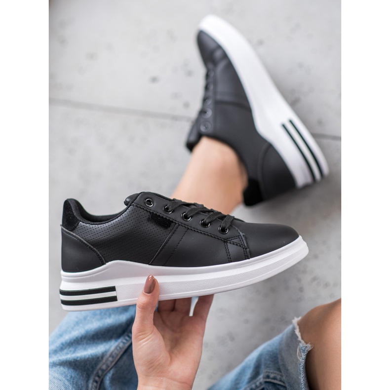 SHELOVET Módní černé sportovní boty černá 2