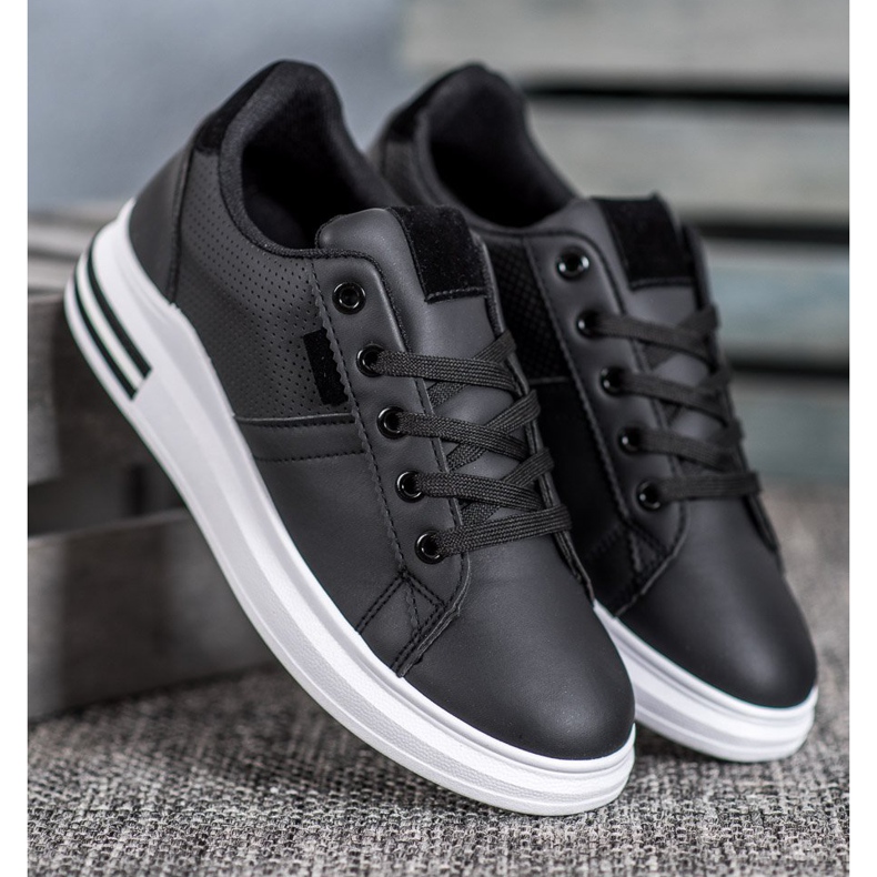 SHELOVET Módní černé sportovní boty černá 1