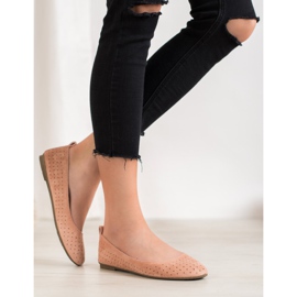 SHELOVET Prolamované baleríny růžový 1