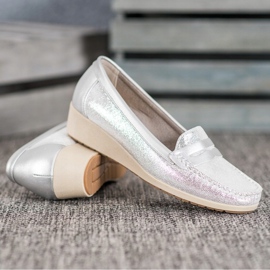 Comer Stylové mokasíny na platformě šedá 1