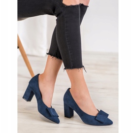 W. Potocki Glitterová čerpadla s mašlí modrý 1