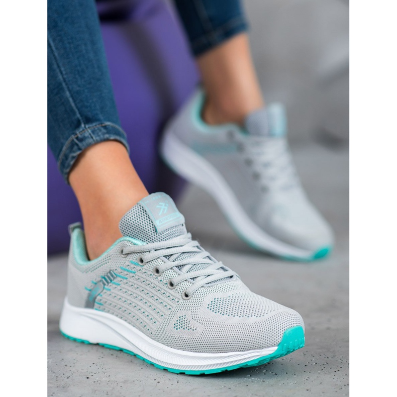 Ax Boxing Pohodlná prolamovaná sportovní obuv šedá zelená 1