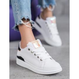 SHELOVET Sportovní obuv z eko kůže bílý černá 2