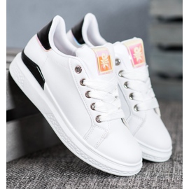 SHELOVET Sportovní obuv z eko kůže bílý černá 1