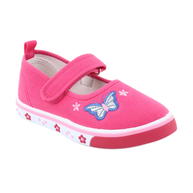 Motýlkové balerínky Atletico s koženou stélkou růžový 1