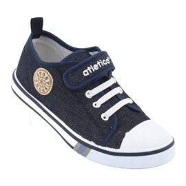 Tenisky s koženou vložkou Atletico tmavě modré džíny BSM029 námořnická modrá 1