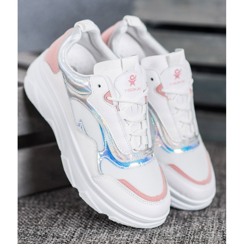 SHELOVET Módní bílé tenisky bílý vícebarevný 2