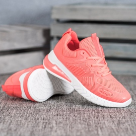 Ideal Shoes Svázané boty se síťovinou pomerančový 1