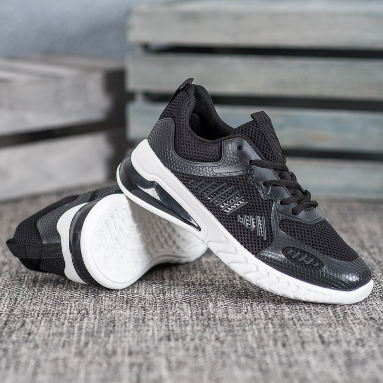 Ideal Shoes Svázané boty se síťovinou černý žluť 2