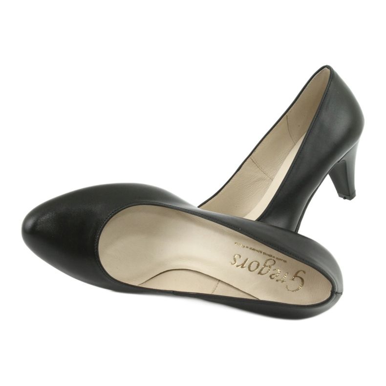 Černé kožené business lodičky Gregors 465 černá 5