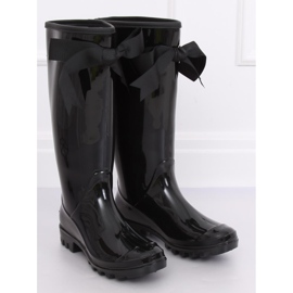 Černé dámské galoše 812-10 Black černý žluť 1