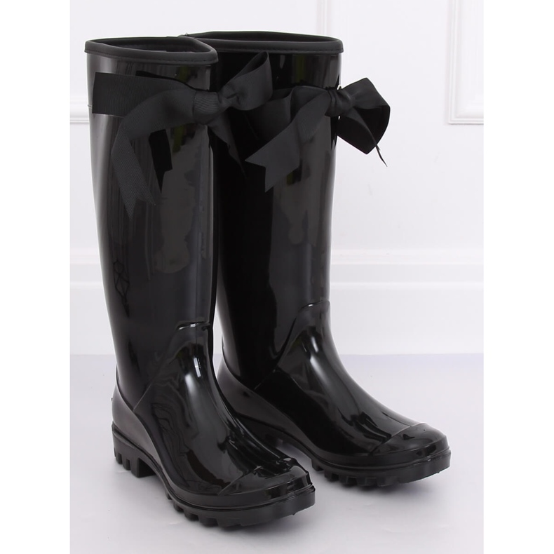 Černé dámské galoše 812-10 Black černý žluť 1