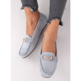 Modré semišové mokasíny 77-192 modré modrý 2