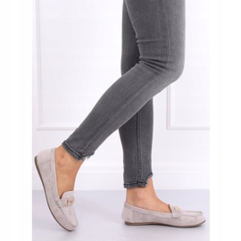 Šedé semišové mokasíny 77-192 šedé šedá 2