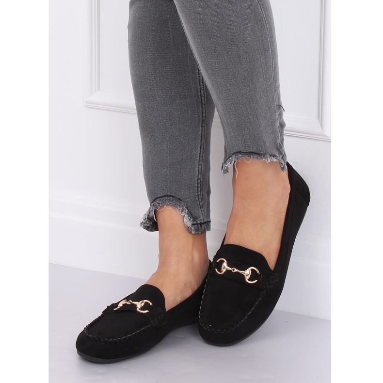 Mokasíny černé semišové 77-192 černé černá 1