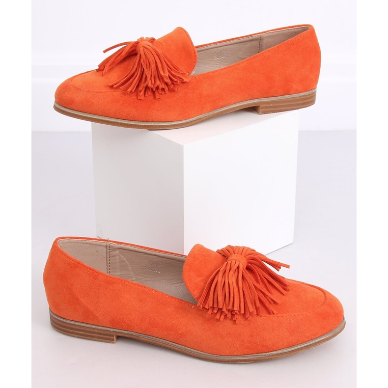 Oranžové dámské mokasíny s třásněmi T357P Orange pomerančový 1