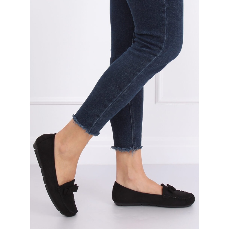 Černé semišové mokasíny 9F150 Black černá 1