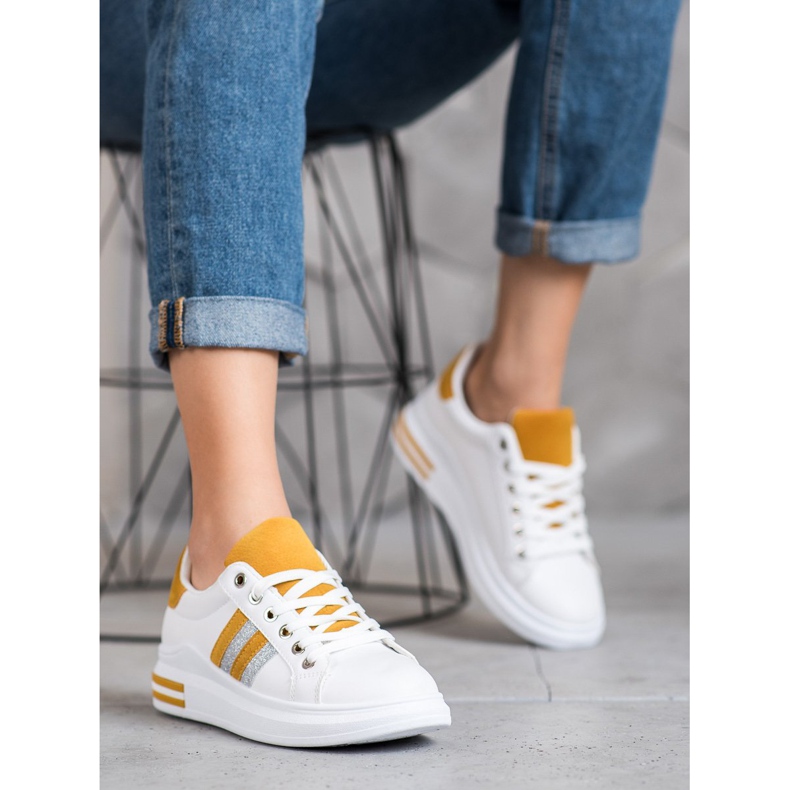 SHELOVET Sportovní Boty Na Platformě bílý žlutá 1