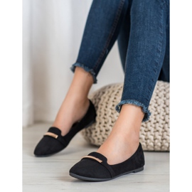 SHELOVET Černá baletka s ozdobou černý 1