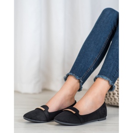 SHELOVET Černá baletka s ozdobou černý 2