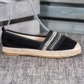 RTX WALK Pohodlné espadrilky s ozdobami černý 1