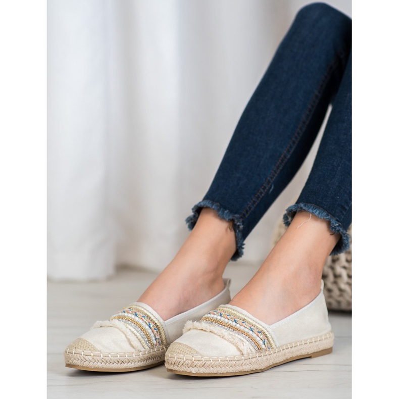 RTX WALK Pohodlné espadrilky s ozdobami béžový 2