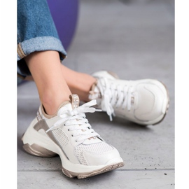 Goodin Prolamované kožené tenisky bílý žlutá 2 Goodin Prolamované kožené tenisky bílý žlutá 2