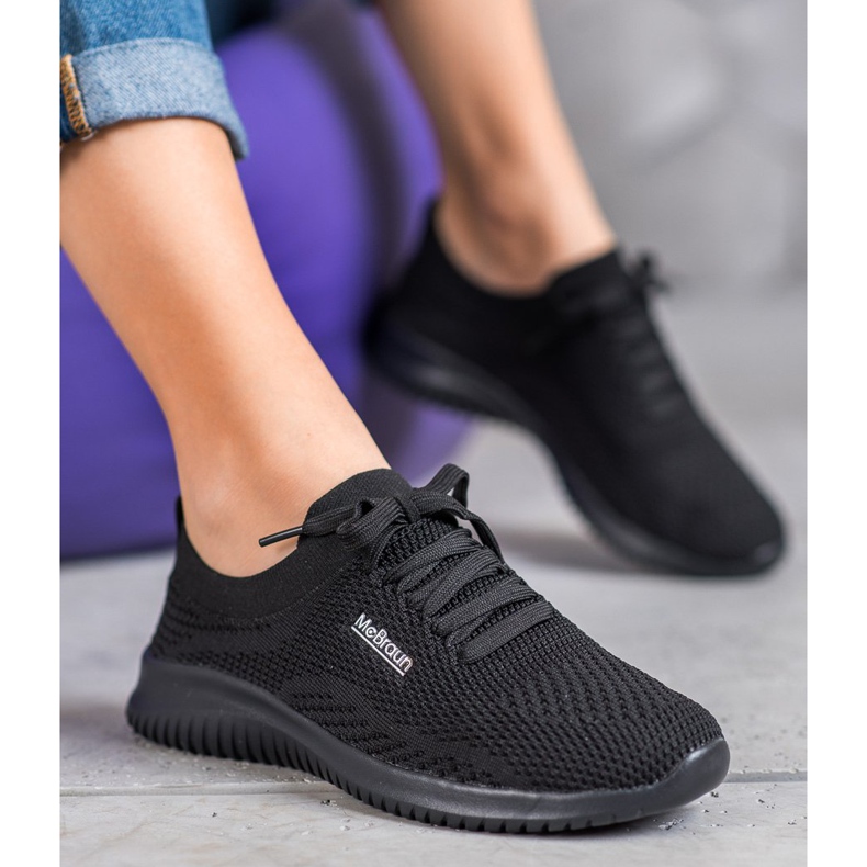 SHELOVET Svázané textilní boty černá 1