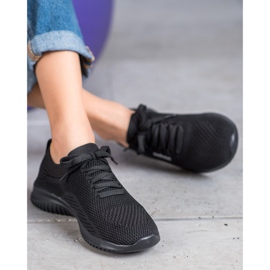 SHELOVET Svázané textilní boty černá 2