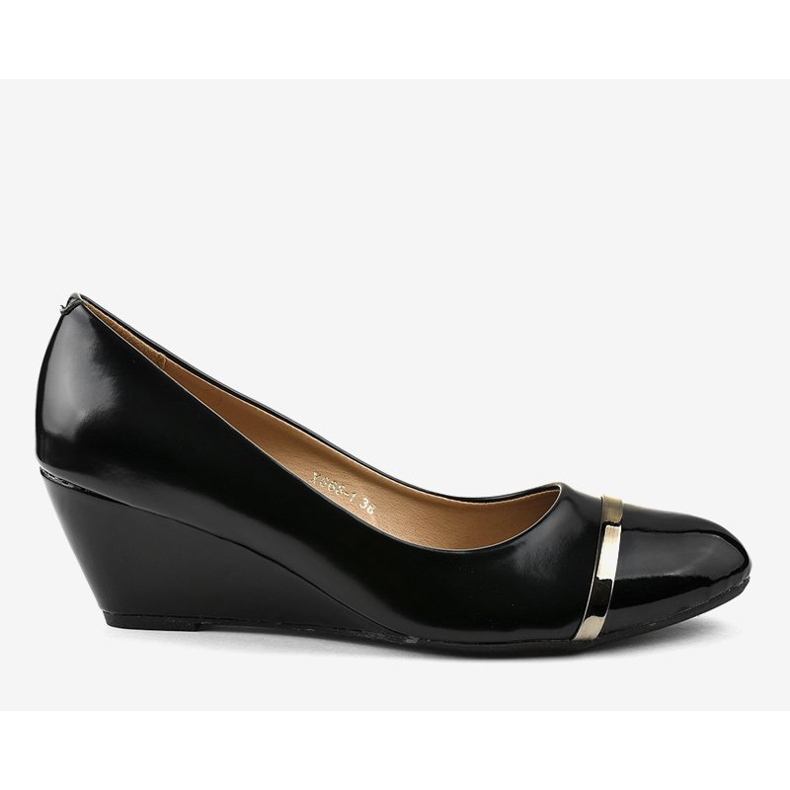 Černé lodičky na klínku X668-1 černá 2 Černé lodičky na klínku X668-1 černá 2