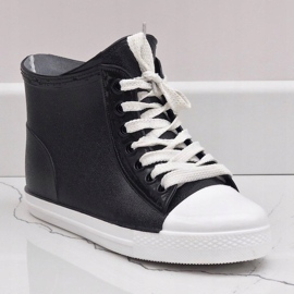 Šněrovací tenisky černé galoše SD527-1 černá 2