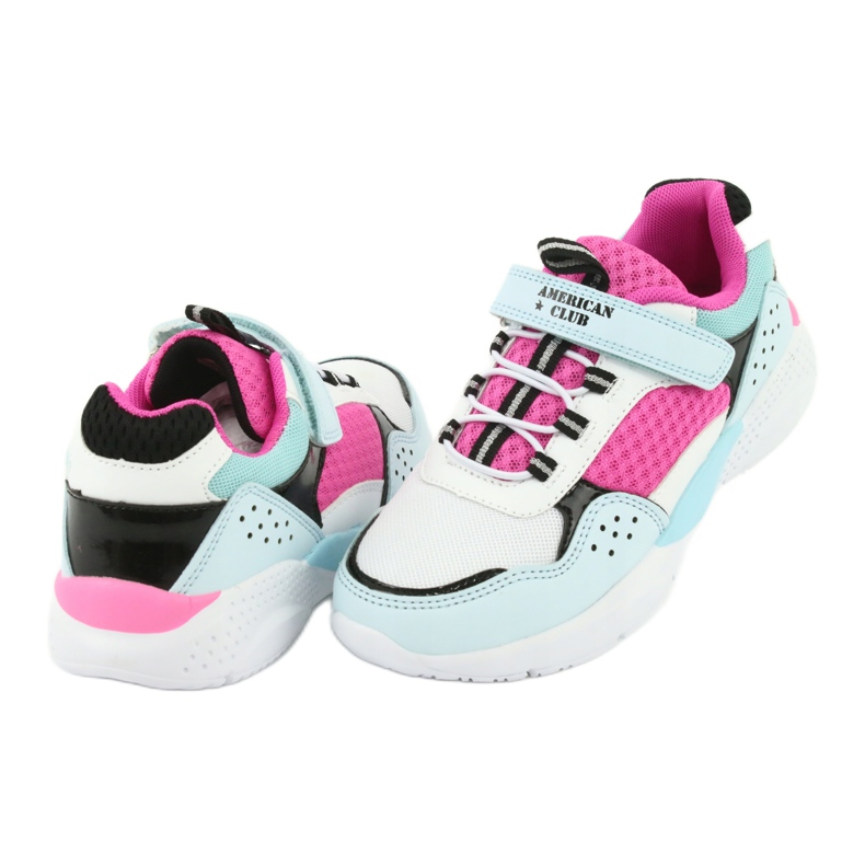 Módní sportovní obuv American Club ES07 bílý modrý růžový 4