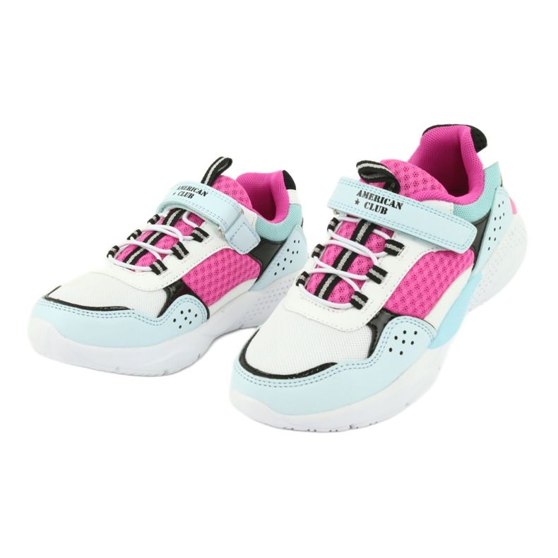 Módní sportovní obuv American Club ES07 bílý modrý růžový 3